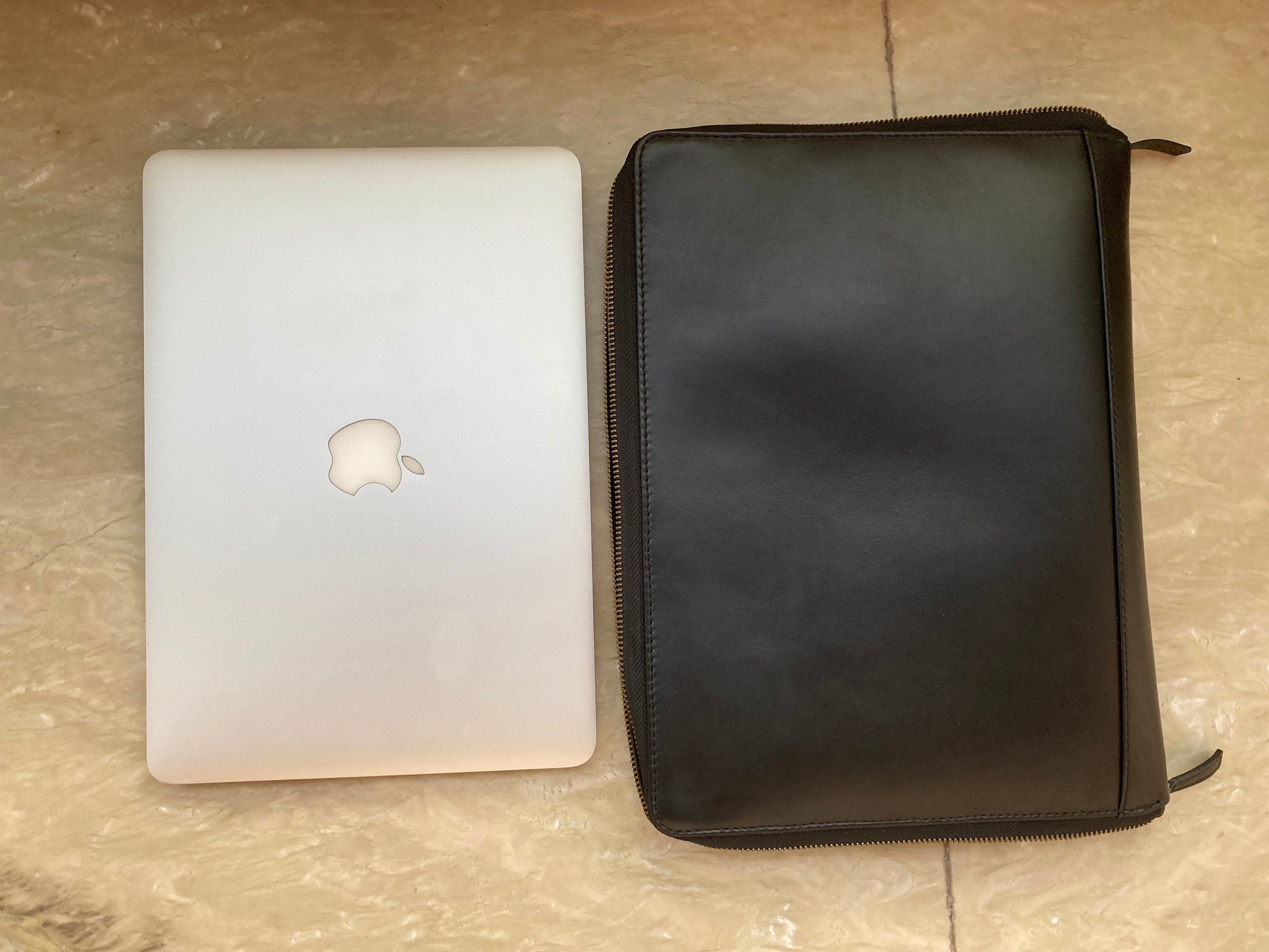 Leather tech Portfolio Organizer Zipper A4 Document folder Etsy