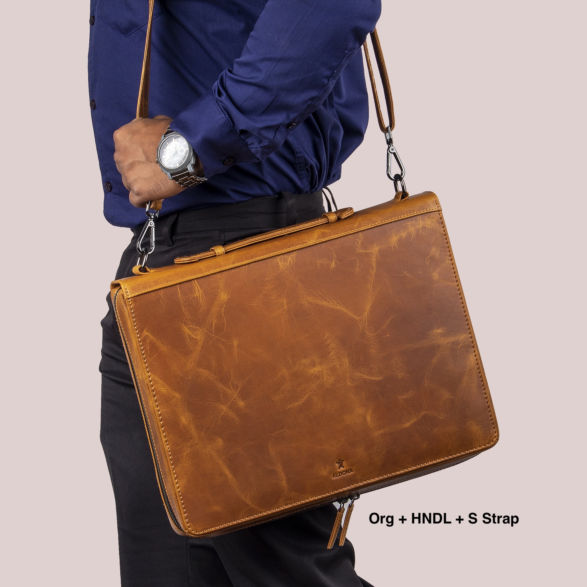 Vegetable Tanned Leather Laptop Organizer With Document Pocket - Etsy