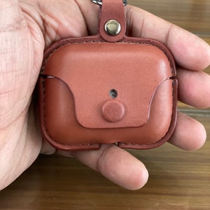 Handmade Leather AirPods Case, Pure Leather AirPods Case - Cognac Colour