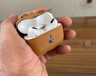 Handmade Leather AirPods Case, Pure Leather AirPods Case - Vintage Tan Colour
