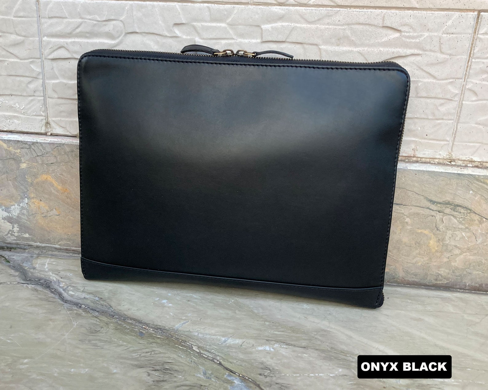 Leather Tech Portfolio Organizer Zipper Laptop Organizer Bag Etsy