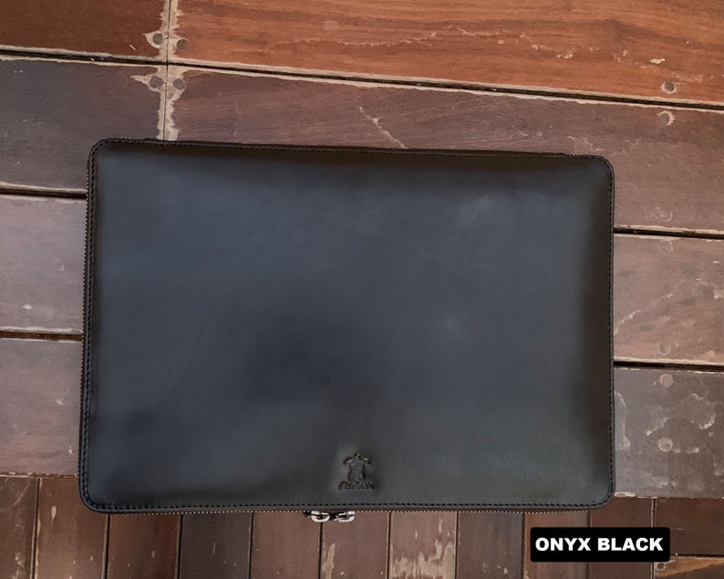 Custodia in pelle per laptop Borsa con tasca porta documenti per MacBook, HP, Lenovo, DELL, ASUS 12 pollici 13 pollici 14 pollici 15 pollici 16 pollici 17 Onyx Black