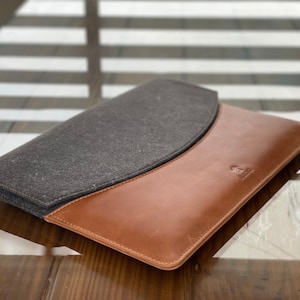 Custom fit Leather Felt Laptop Case for Samsung Galaxy, MacBook, DELL XPS, Lenovo, Surface laptops