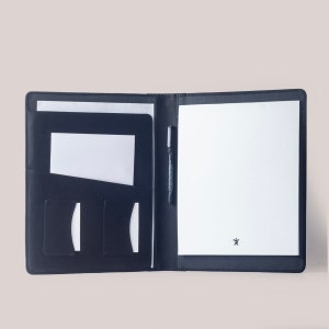 Personalisable Leather A4 Padfolio, Notepad Holder, Personalised Business Folder Padfolio, Onyx Black
