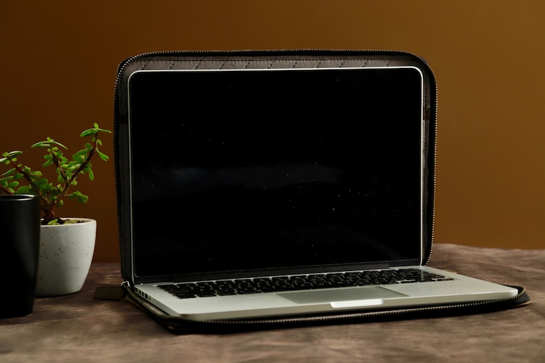 Personalised Rustic Leather MacBook Sleeve Case Cover for MacBook Pro 13, MacBook 12, MacBook 15, MacBook Pro 16, MacBook Air, Laptop Sleeve image 2