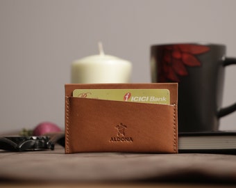 Personalised RFID protected Slimmest Front Pocket Wallet Card Case Sleeve with 2 pockets for Cards and 1 Pocket for Cash