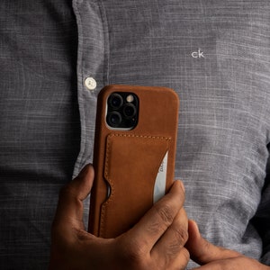 Leather iPhone 12 Case, Leather iPhone 12 Pro Case, Leather iPhone 12 Pro Max Case, Leather iPhone 12 mini Case with Card Pocket image 4