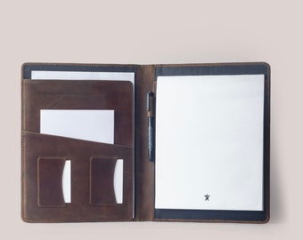 Portafoglio A4 in pelle personalizzabile, Portablocco per appunti, Portafoglio aziendale personalizzato,