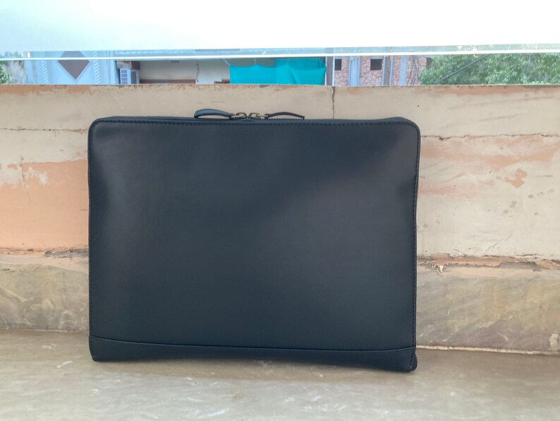 Leather tech Portfolio Organizer Zipper A4 Document folder Etsy