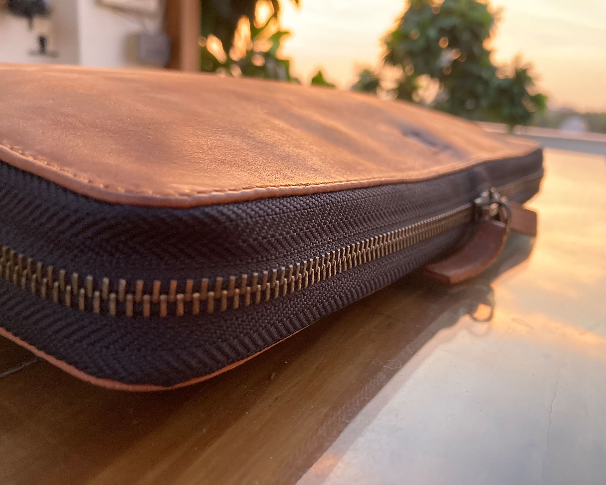 Leather tech Portfolio Organizer Zipper A4 Document folder Etsy