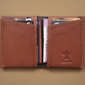 Personalised Business Card Case 2 Front Pockets and 2 Inner Pockets for Cards and Cash with RFID Protection