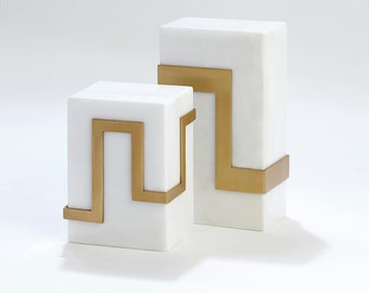 ANAKTAE Rhoe Bookends | Handcrafted Decorative Bookends | Unique Greek Cultural Gifts | Ideal for Home Office Decor & Small Gifts