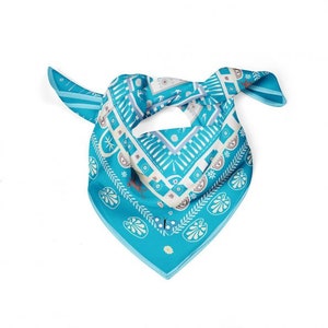 CYCLADES Silk Scarf Midas Turquoise | Beautiful Pieces Inspired From Nature, Culture, History | Hand Rolled Scarf Personlized Gift Idea