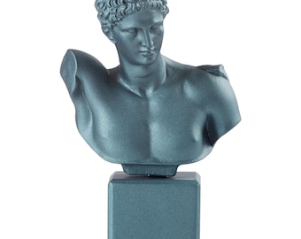 Busto de Hermes, estatua griega mediana, escultura artística, dios de la mitología griega para decoración del hogar.
