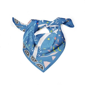 Gorgeous CYCLADES Silk Scarf Santorini | Inspired by the Frescoes of Akrotiri on Santorini Island | 100% Silk Twill | Dry Clean Only