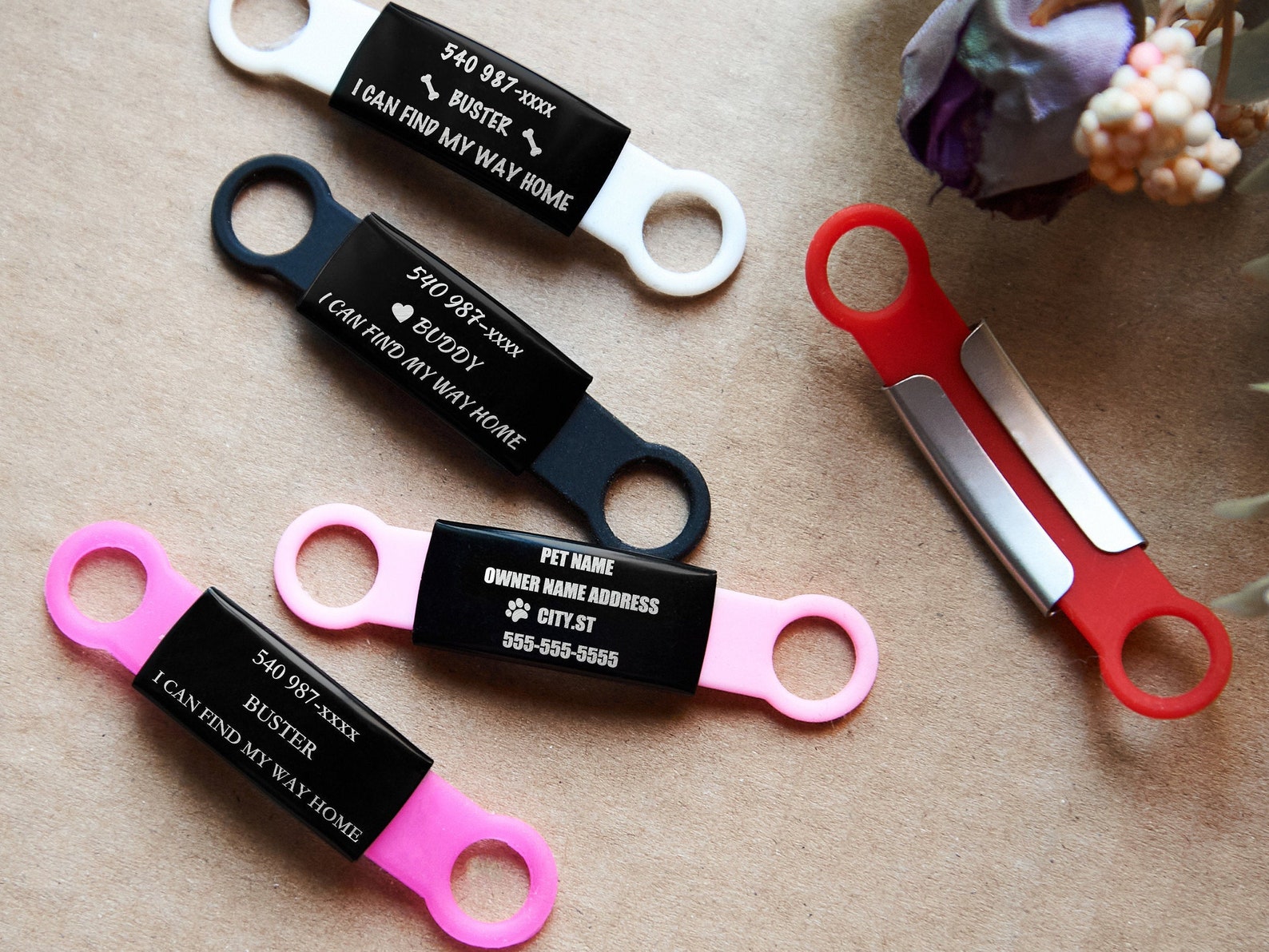 Silicone dog tagQuietDog ID TagCustom Dog Tagpersonalized Etsy