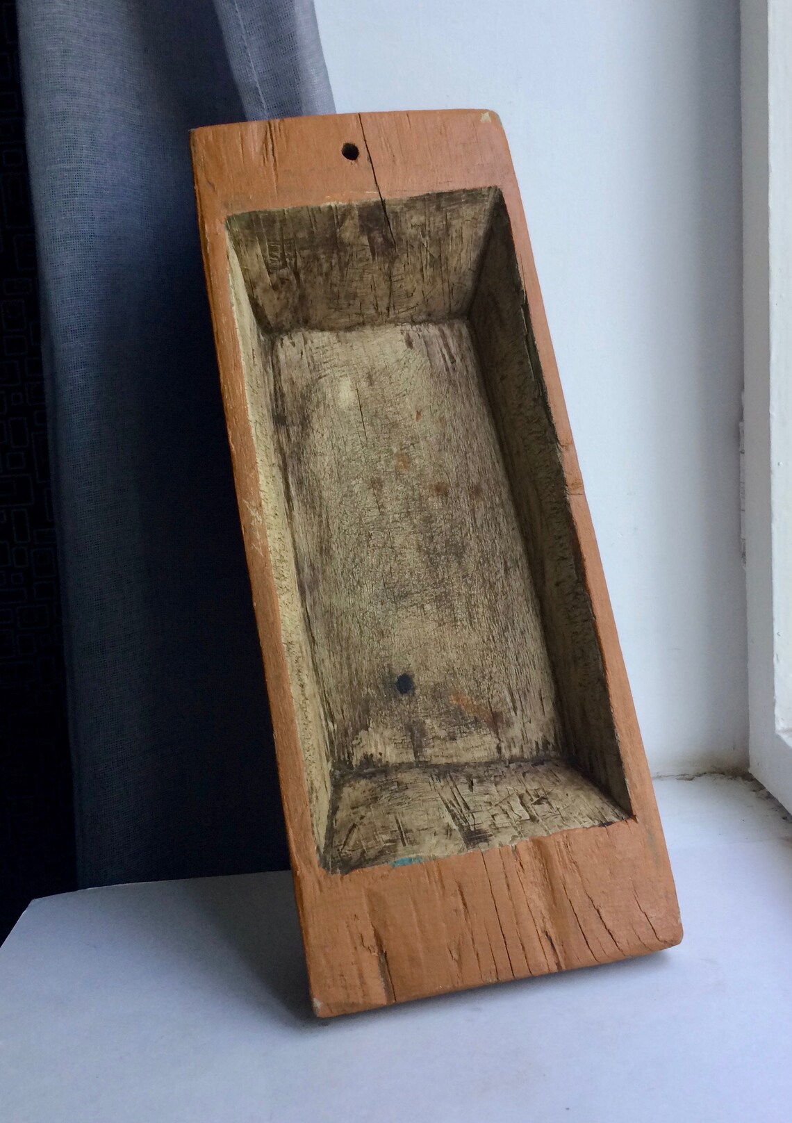 Vintage hand carved wooden trough Antique primitive wooden Etsy