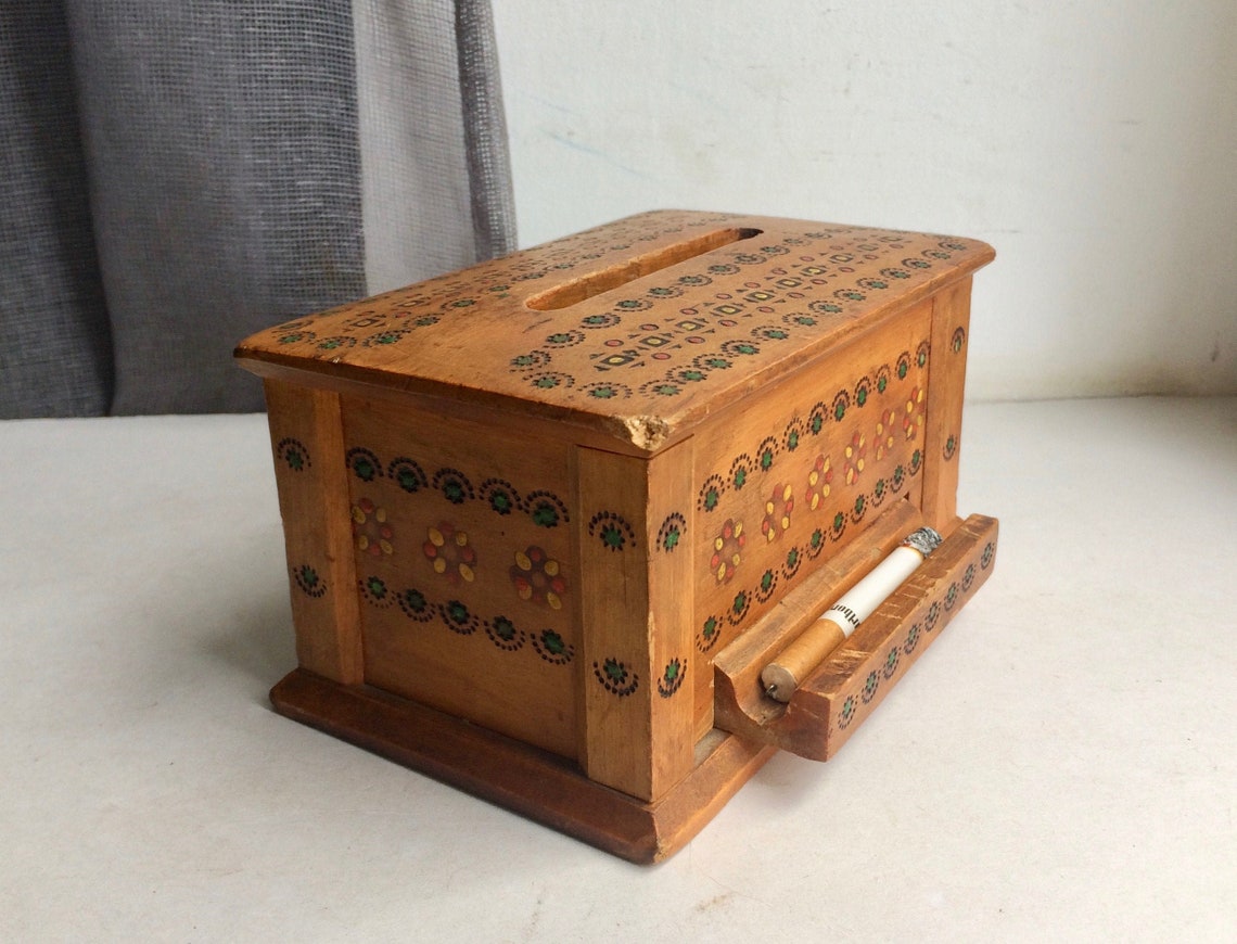 Old Wooden Cigarette Box Rare Vintage Carved Wooden Cigarette | Etsy