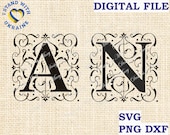 Monogram Alphabet Svg, Floral Monogram Clipart, Floral Alphabet SVG, Letters Cut File For Cricut Silhouette, Easy Cut, Instant Download