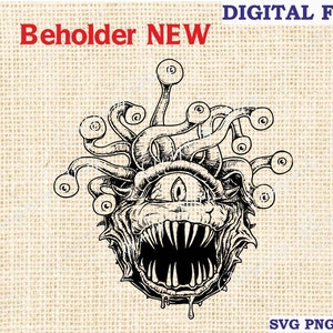 Beholder svg vector clipart voor cricut, Beholder shirt, d en d svg, Dungeons and Dragons svg, D&D svg, Dice 20 svg, cricut svg, RPG-clipart