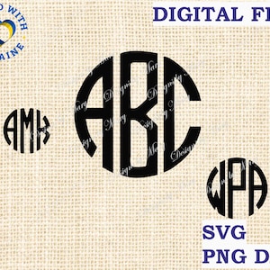 Circle Monogram SVG, Circle Font svg, scalloped Monogram Alphabet svg, Letters svg, Monogram Sticker File for Cricut, Silhouette Cut Files