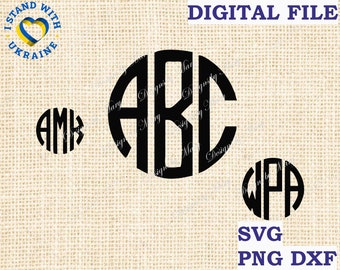 Circle Monogram SVG, Circle Font svg, scalloped Monogram Alphabet svg, Letters svg, Monogram Sticker File for Cricut, Silhouette Cut Files