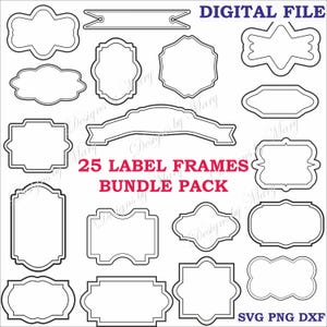 Label Frames SVG bundle, Vintage Frames Svg, Label borders Svg, Decorative Frames, Banner svg, Vector Clipart, PNG SVG File for cricut