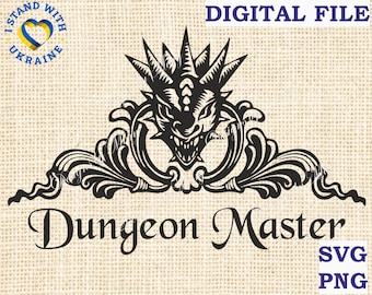 Dungeon Master svg, Dungeons and Dragons svg, DnD shirt svg, Dragon svg, DnD vector clipart, dice svg, Cut File Cricut svg png