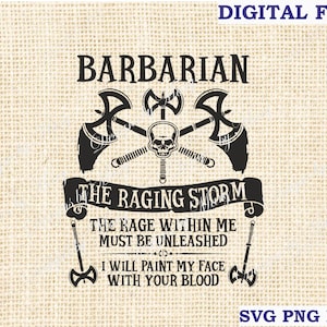 dnd svg, dnd class emblems barbarian pcs, Dungeons and Dragons svg, d and d svg rpg, Commercial Use Silhouette SVG file for Cricut,