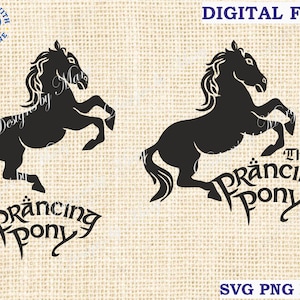 Prancing Pony svg Prancing Pony tavern vector Pub sign, Silhouette SVG cricut, file for cricut