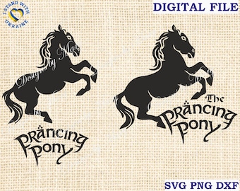 Prancing Pony svg Prancing Pony krogvektor pubskylt, Silhouette SVG Cricut, fil för Cricut