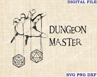 dnd dm svg, Dungeon Master svg, Dungeons and Dragons svg, DnD shirt svg, Dice 20 svg, DnD vector clipart, dice svg, Cut File Cricut svg png