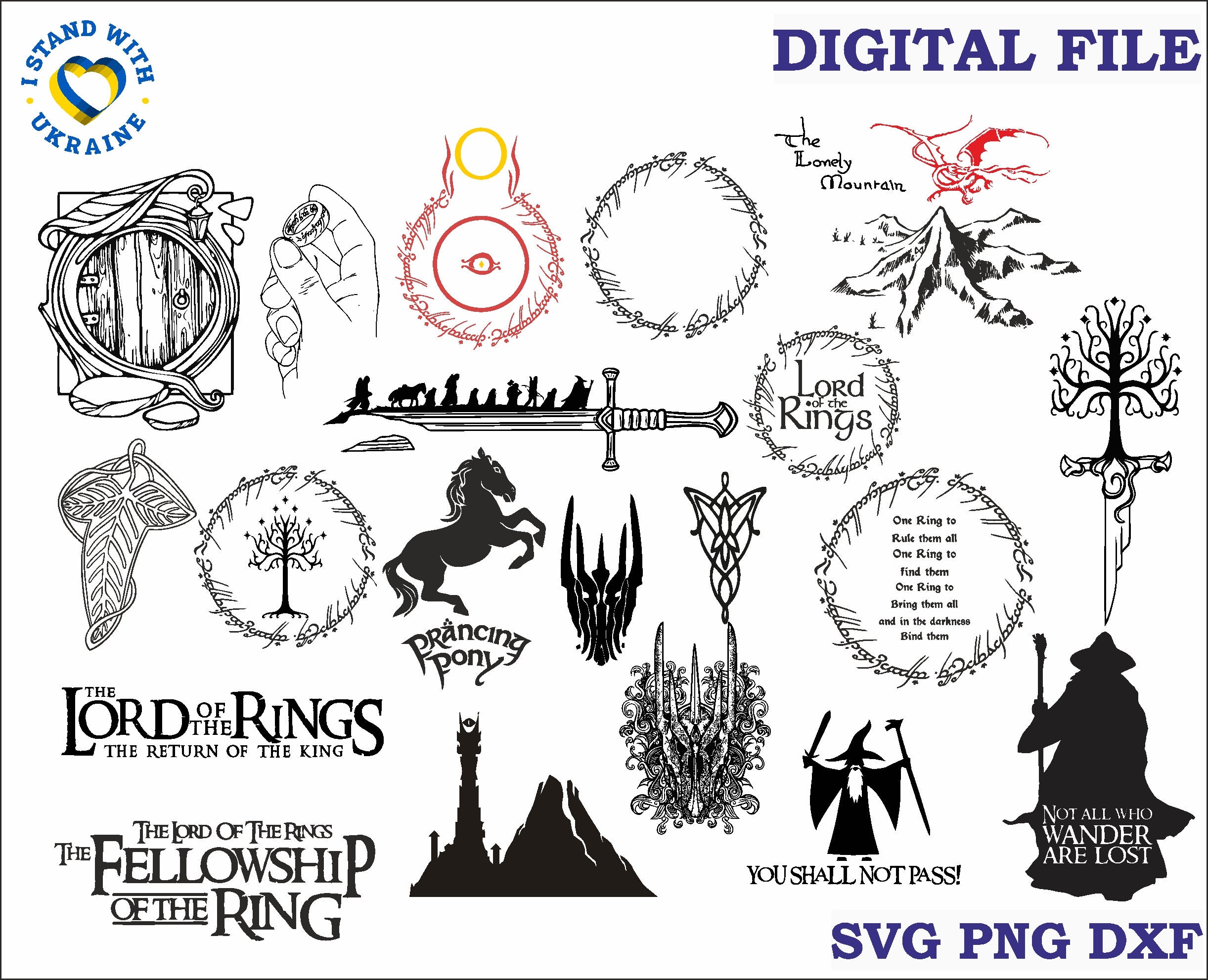 One Ring to Rule Them All SVG PDF & PNG File 