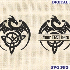 Dragon SVG, Flying Dragon svg, Celtic dragon svg, Viking Dragon Cut file, Clipart Vector Dragon Silhouette Dragon Png svg files for cricut