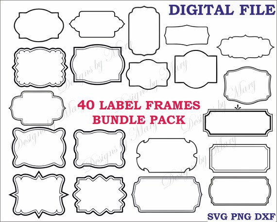 Label Frames SVG, Vintage Frames Svg bundle, Label borders Svg, Transparent Background, Banner svg, Vector Clipart, PNG, SVG File for cricut