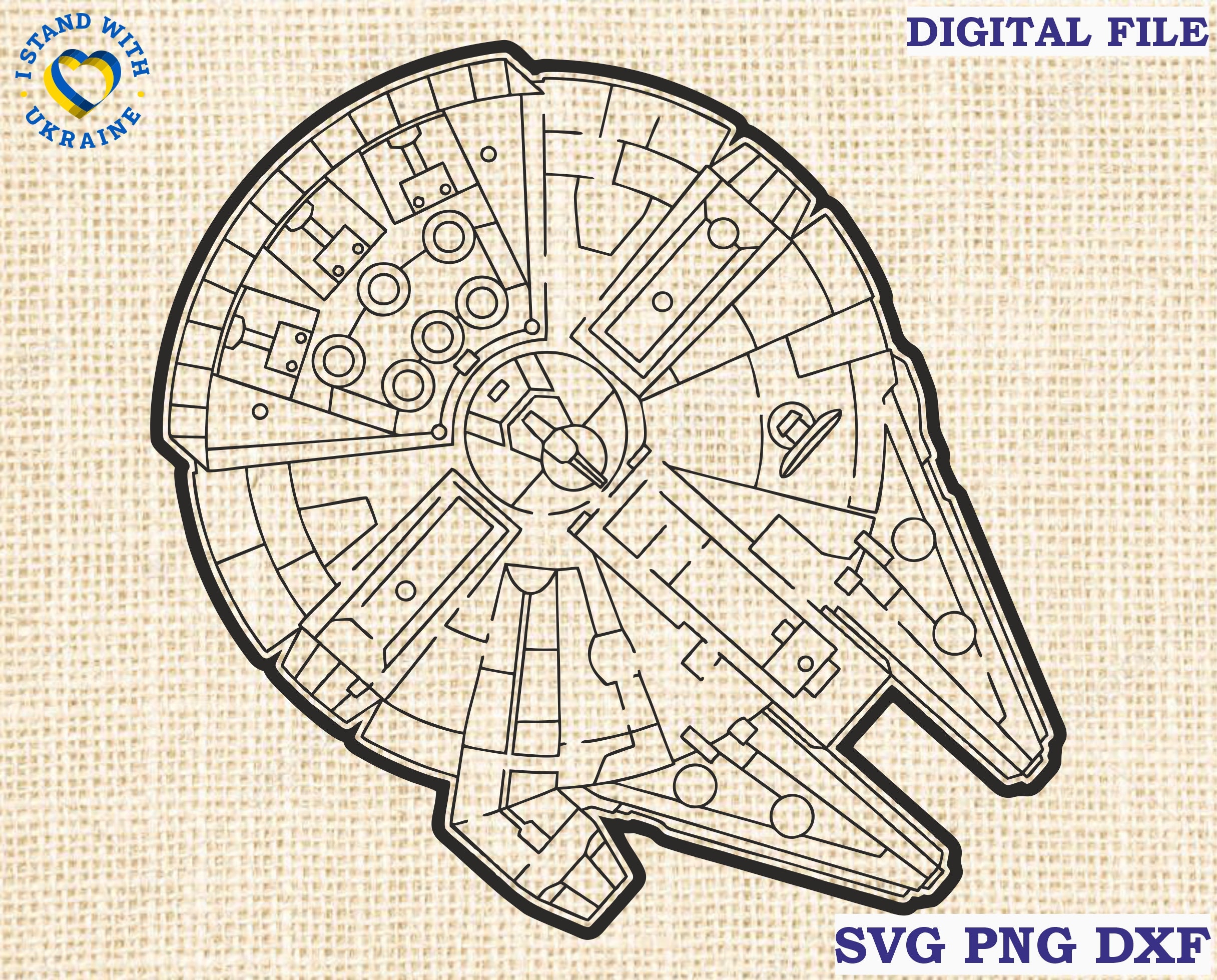 Millennium Falcon Svg Star Svg Wars Svg Cut File for Cricut - Etsy UK