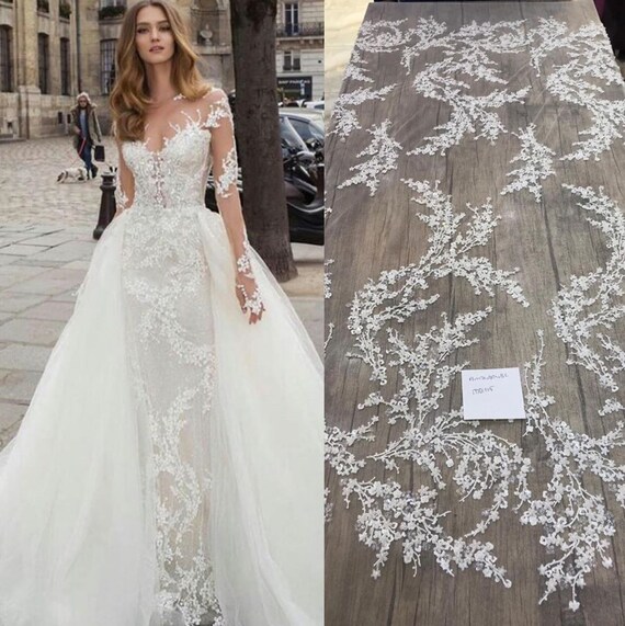 heavy lace wedding dress