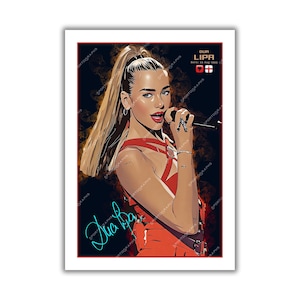 Dua Lipa signed music memorabilia art poster