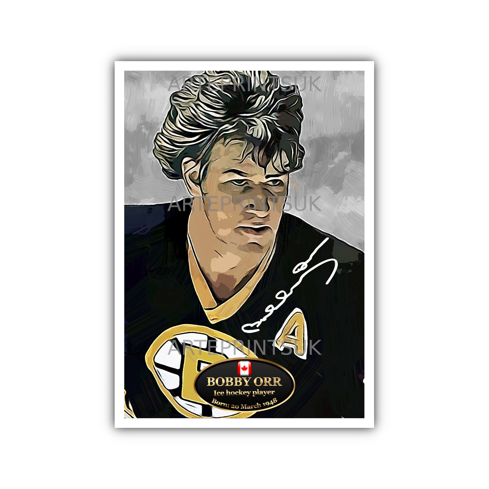 .com: SnOwky Bobby Orr The Flying Goal Art Hockey Greats Canvas Art  Poster and Wall Art Picture Print Modern Family Bedroom Decor Posters  (16x24inch-No Framed): Posters & Prints