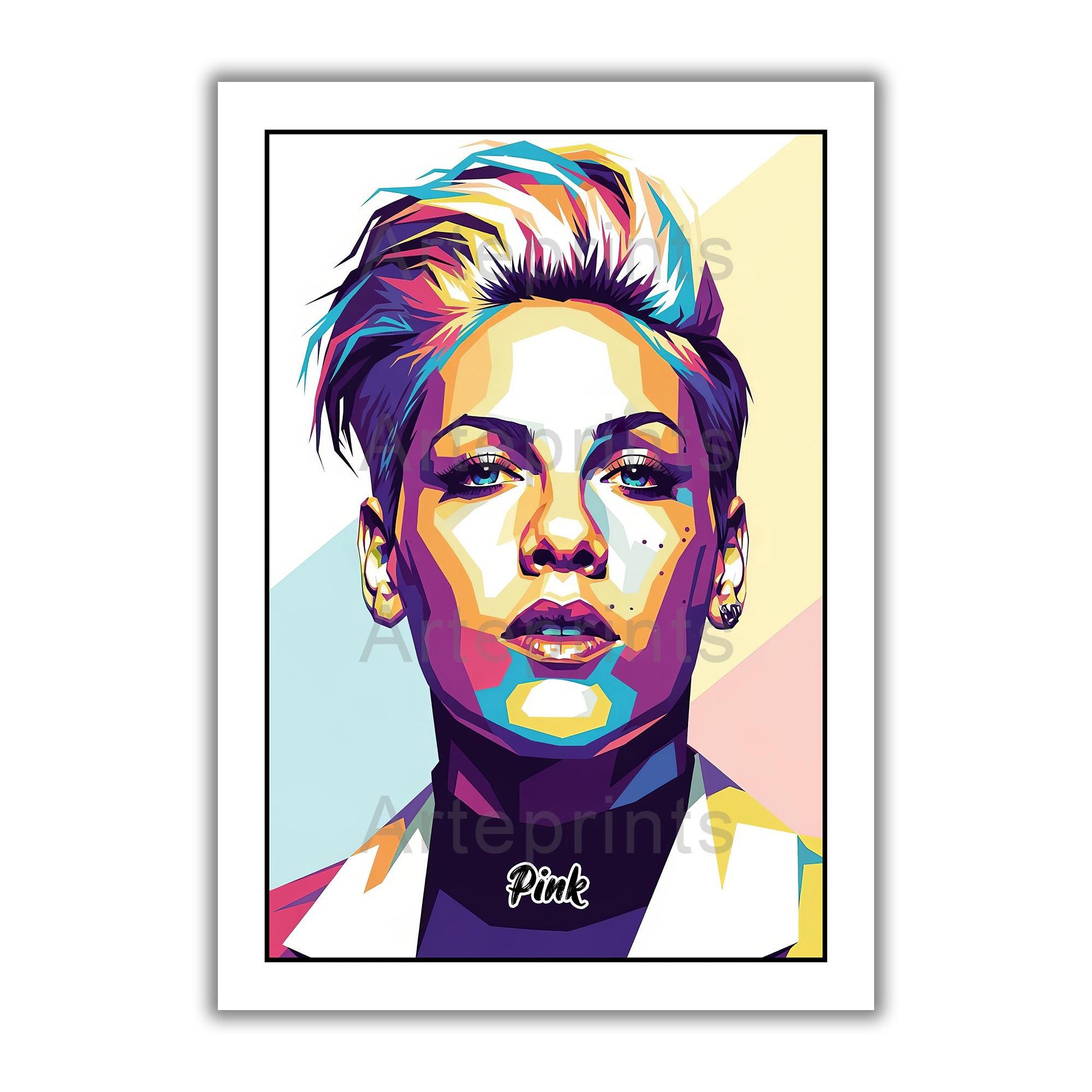 Pink Potrait Pink Portrait Art Poster - Etsy