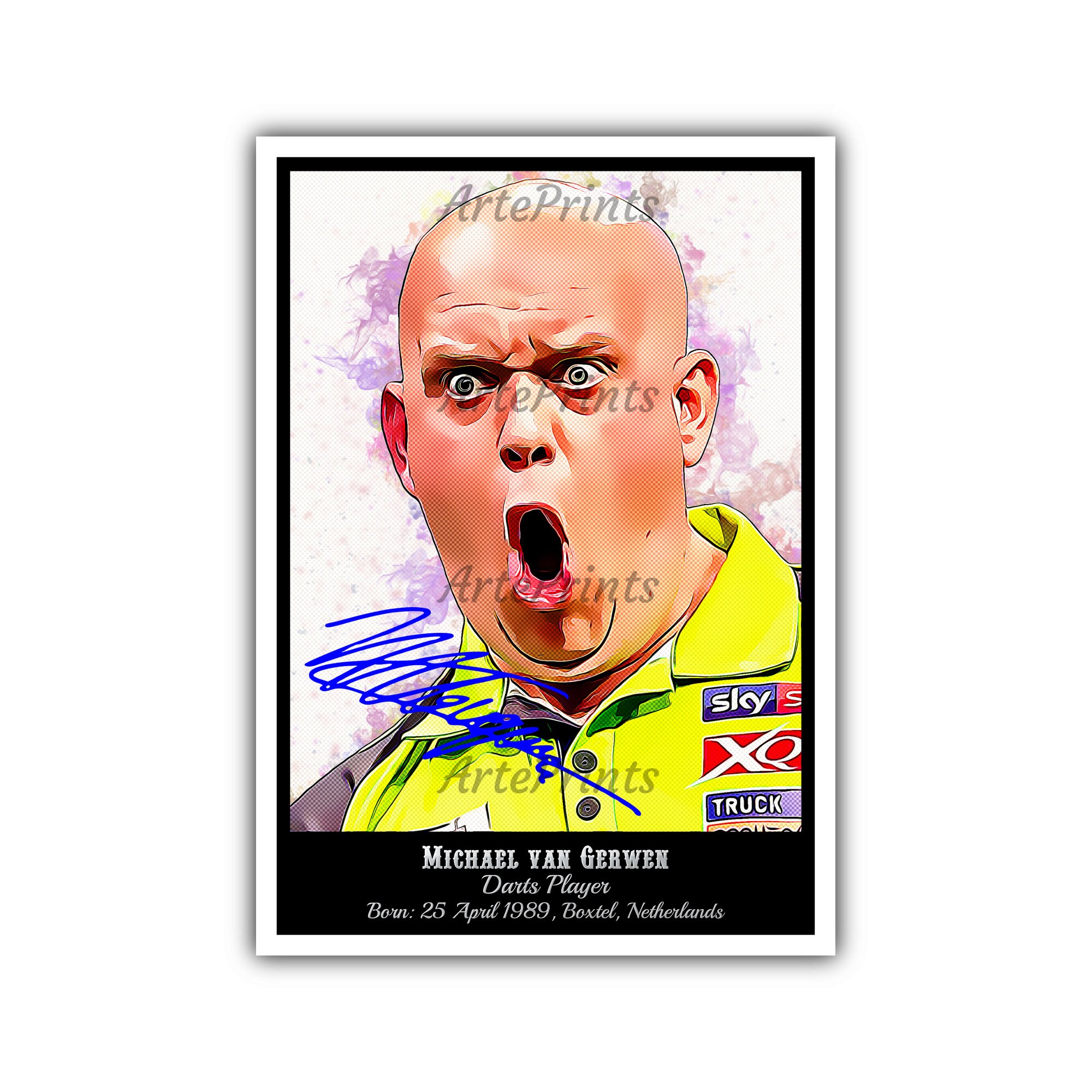 Michael Van Gerwen A3 or A4 Signed Celebrity Art Portrait - Etsy UK