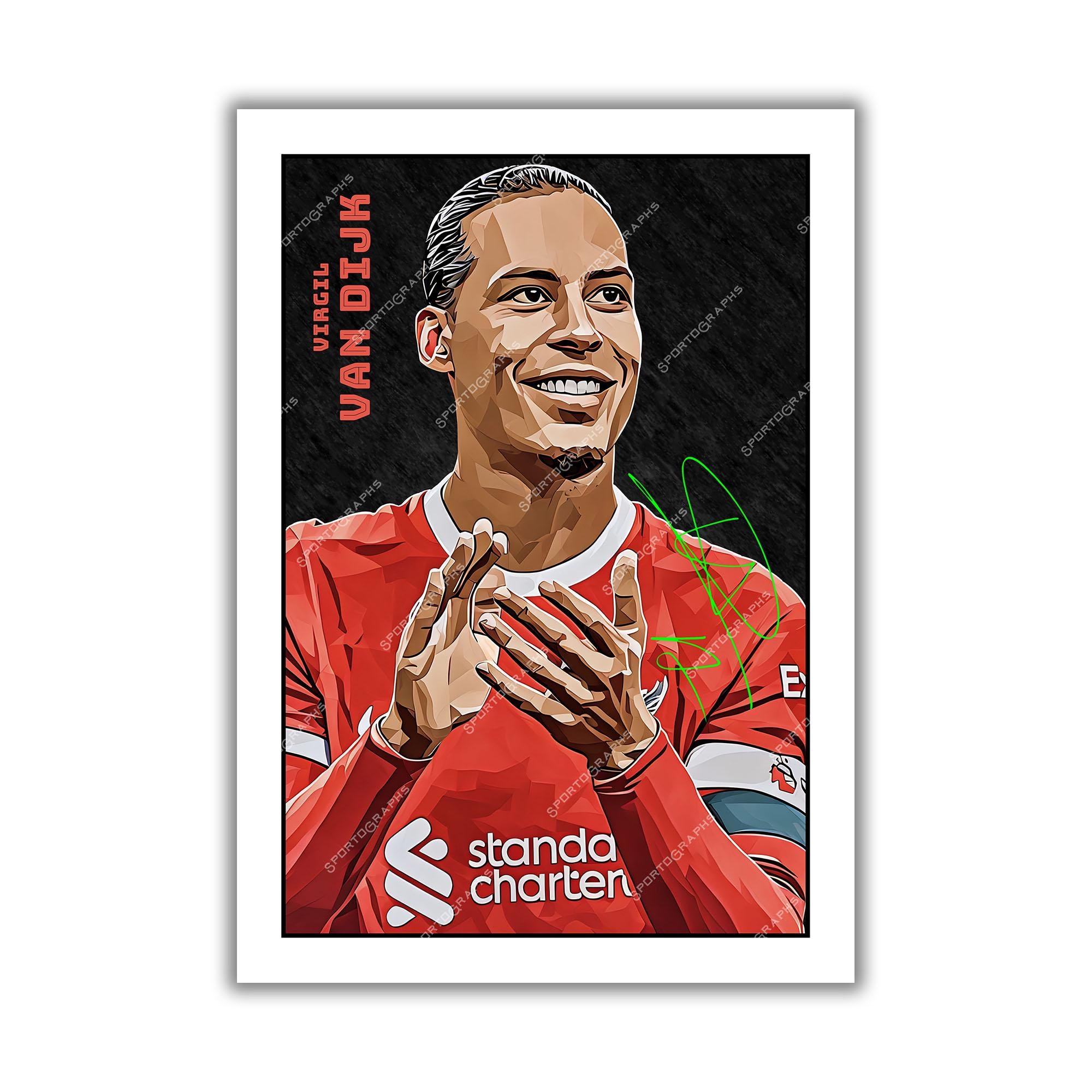 Virgil van Dijk Signed Art Print 1