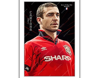 Eric Cantona signed Football memorabilia art poster