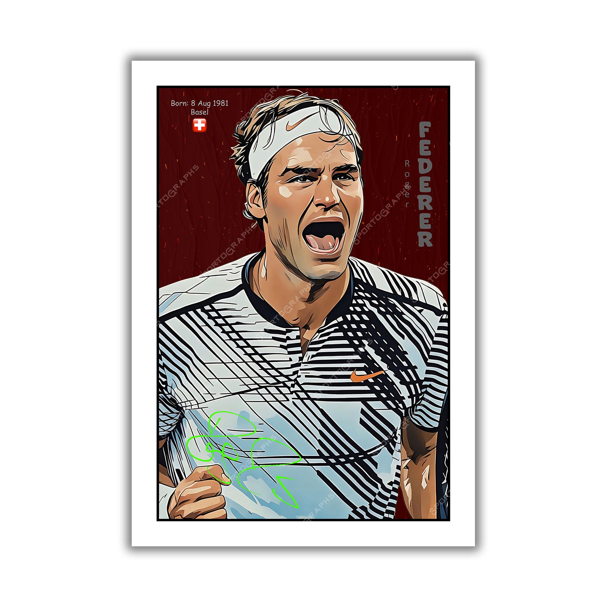 Roger Federer, Original Autogramm Auf Karte (Neu (gemäss Beschreibung