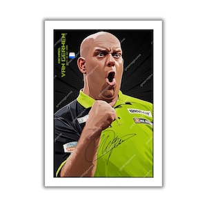 Michael Van Gerwen signierte Darts Erinnerungsstücke Kunstposter