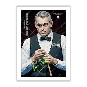 Ronnie O&#39;Sullivan signed snooker memorabilia art poster