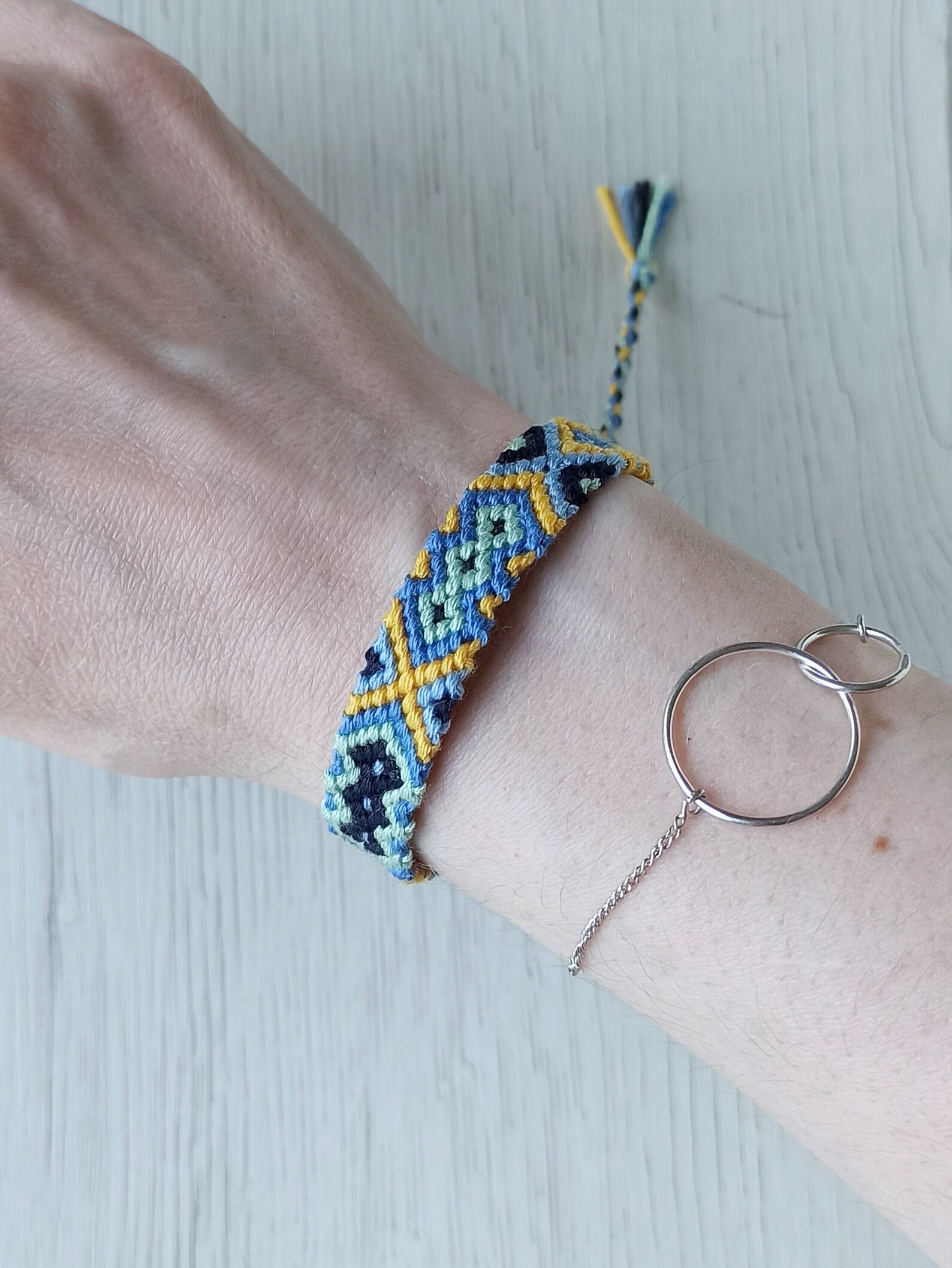 Adjustable friendship bracelet diamond pattern Bracelet set Etsy