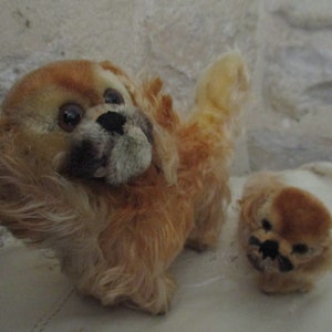 2 peluches pequinês da STEIFF, vintage alemão em muito bom estado, sem etiqueta