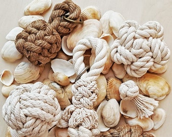 Juego de 6 nudos decorativos náuticos antiguos "Colección Nudos"