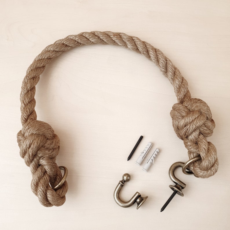 Nautical bathroom rope towel holder Etsy